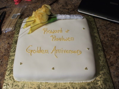 Golden Anniversary Cake